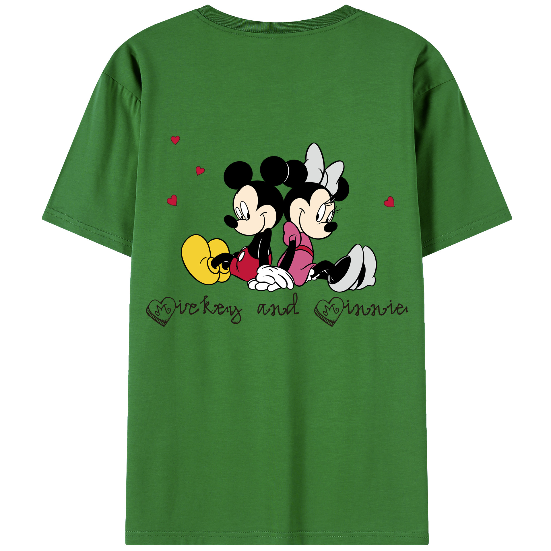 （画像用） ミッキーマウス Mickey Mouse レディース半袖Tシャツ(バックプリント)